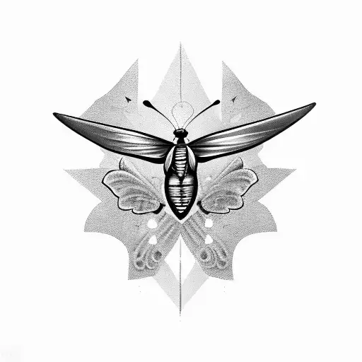 Butterfly With A Dagger Through It For Men