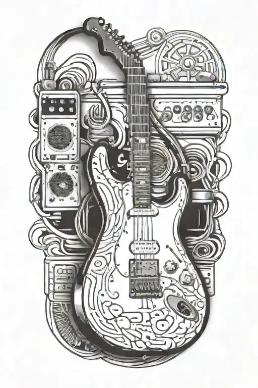 Amplifier Tube And Electric Guitar