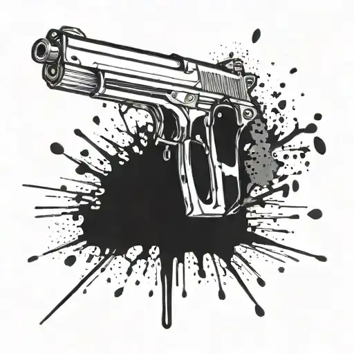 Abstract Paint Gun Splatter Design