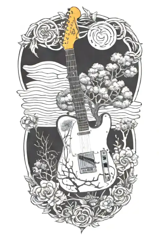 Tree And Telecaster Electric Guitar