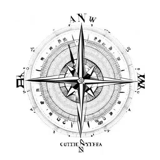 A Compass With Intricate Details And A World Map As The Background