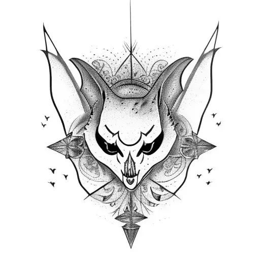 Goth Emo Bat With Butterfly Head