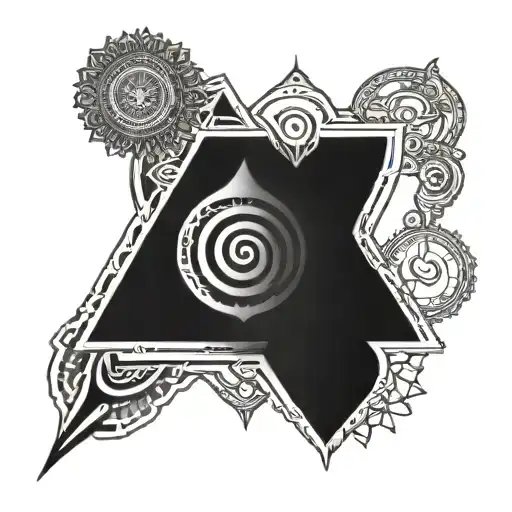 Sudharshan Chakra With Trishul And 7 Chakras