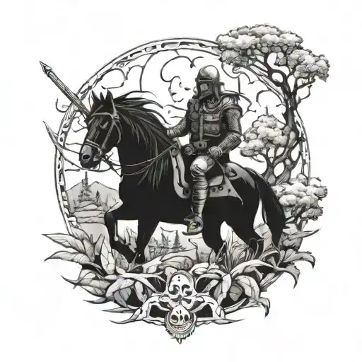 Raider In Nature Before Battle