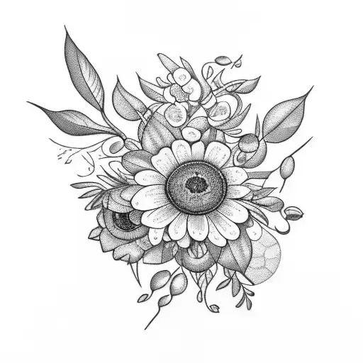 Bouquet With Moth And Berries