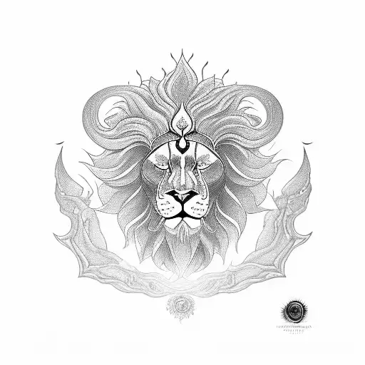 Flower Of Life Shree Hanuman Evil Eye Lion