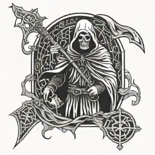 Grim Reaper With Norse Runes