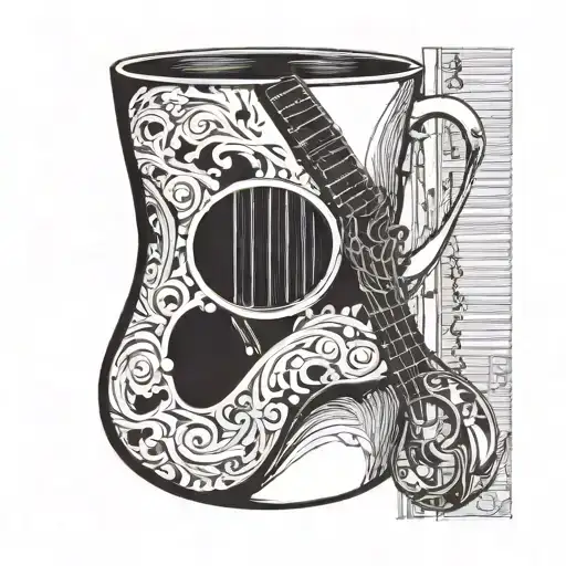 A Coffee Cup Morphing Into A Guitar Neck