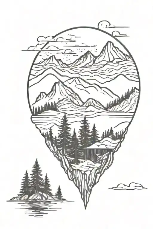 Wood Mountain Scene With Trees