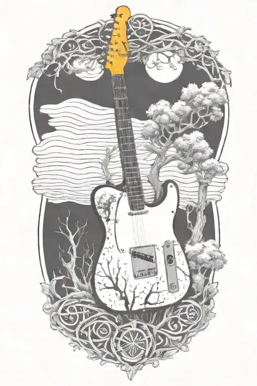 Tree And Telecaster Electric Guitar