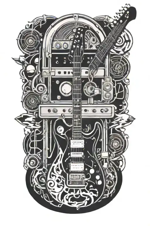 Amplifier Tube And Electric Guitar