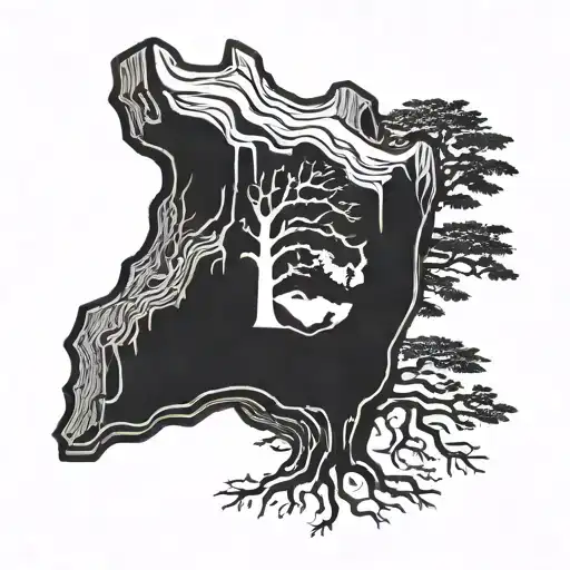 Appalachian Trial Logo Carved Into Tree Trunk Drawn