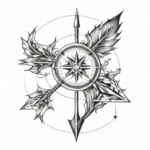 Sun And Moon Arrows Crossed Together Representing Patentes And Brothers