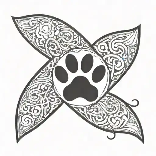 The Word Baby With A Dog Paw Print