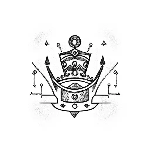 A Libra Astrology Symbol With A Crown With King Under It