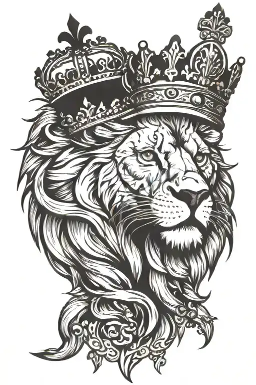 Lion With Crown And Eagle Looks