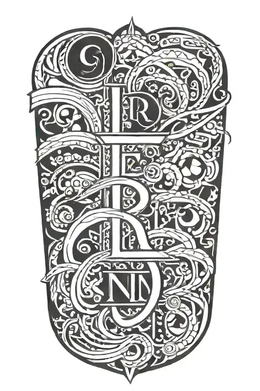 Name Written Vertically Mens Forearm Tattoo Laurencia