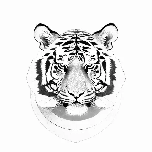 Majestic Tiger Hidden In A Dense Forest