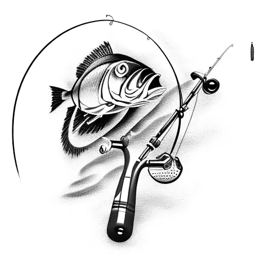 A Fishing Rod And Reel Morphing Into A Paintbrush