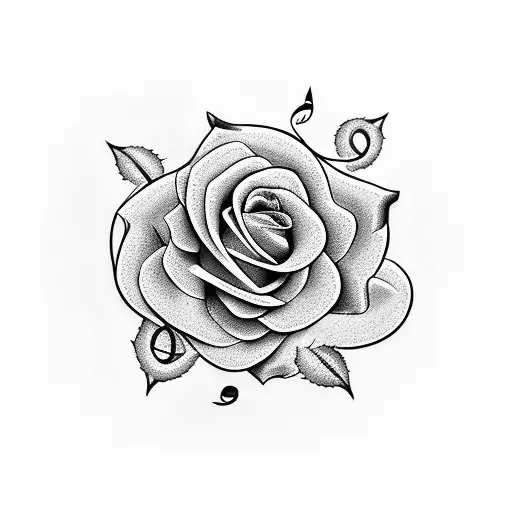 Musical Notes Intertwined With Rose Vines