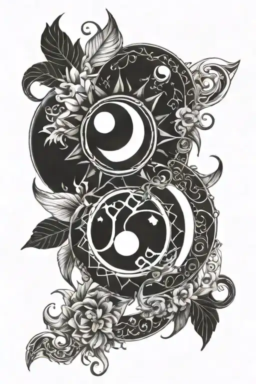 Sun Moon Peace Symbol Intertwined