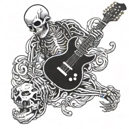 Punkrock Skeleton Guitarplayer