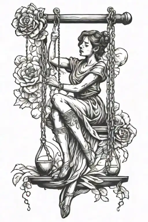 Hour Glass With Girl On Swing And Heaven Background