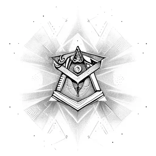 Combine The Freemasonry Symbol With An Orobouros In A Dynamic And Abstract Design