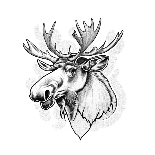 Moose Antler Intertwined With A Rose