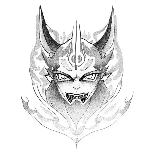 Left Half Face Of Demon Nezuko