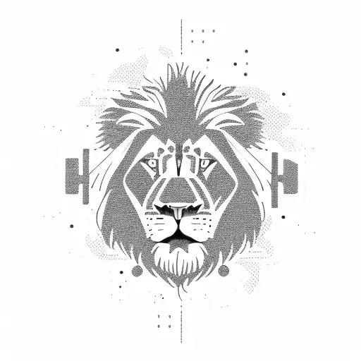 A Lion's Silhouette Surrounded By Coffee Beans And Work Tools