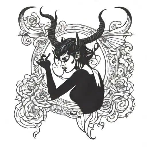 The Devil In The Black Dress Watches Over