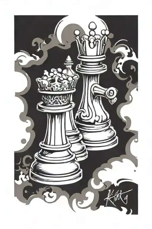 King Chess Piece With An A