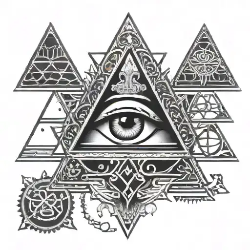 Pyramids Ankh Eye Surrounded