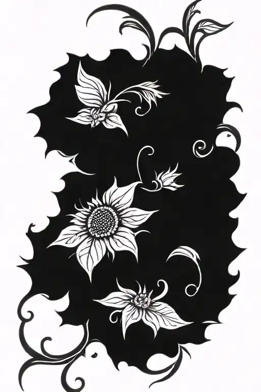 Sunflowers Vine Tooled Leather