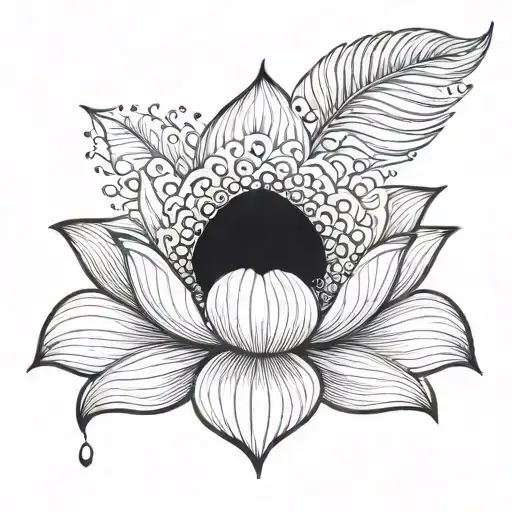 Lotus Flower Made Up Of Peacock Feathers