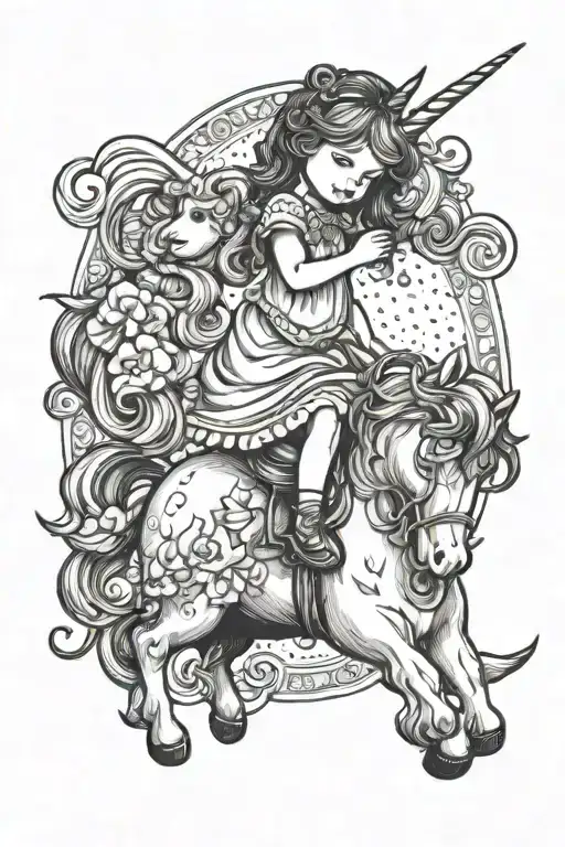 Little Girl On A Unicorn