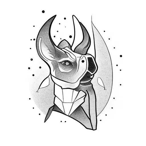 Anubis Pouring Coffee Beans Into A Grinder