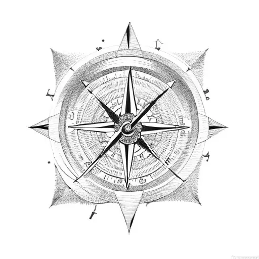 Memento Mori Lettering With A Compass And A Clock