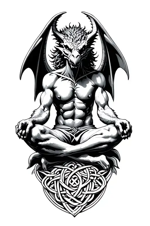 Celtic Gargoyle Sitting Cross Legged