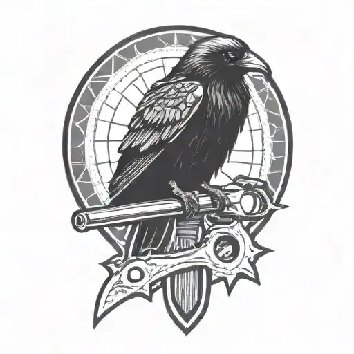 Raven Perched Mechanics Wrench