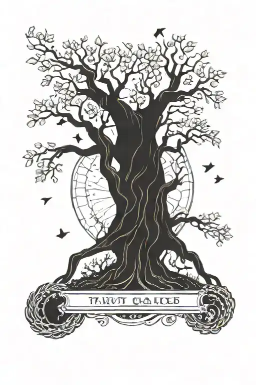 Tarot Card With A Magical Tree