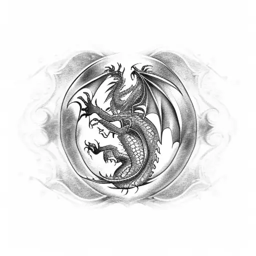 A Knife With A Dragon Around The Handle