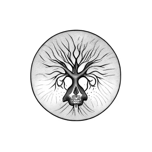 Tree Of Life With The Branches In The Shape Of A Skull