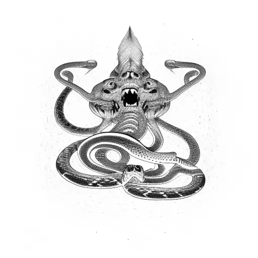 Combine The Esdeath Logo With A Snake In A Dynamic Pose