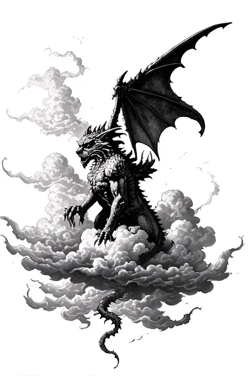 Gothic Gargoyle Clouds Storm