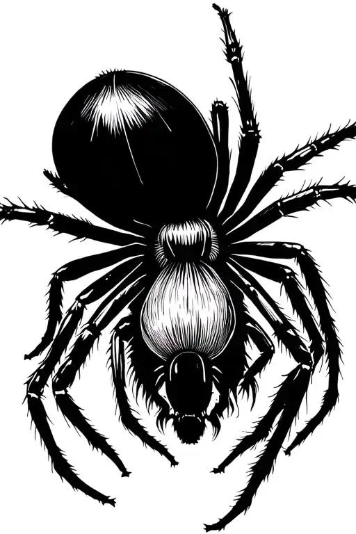 Spider With Legs Extending All Over The Back Elegant And Thin