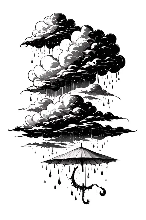 Rain Cloud And Umbrel
