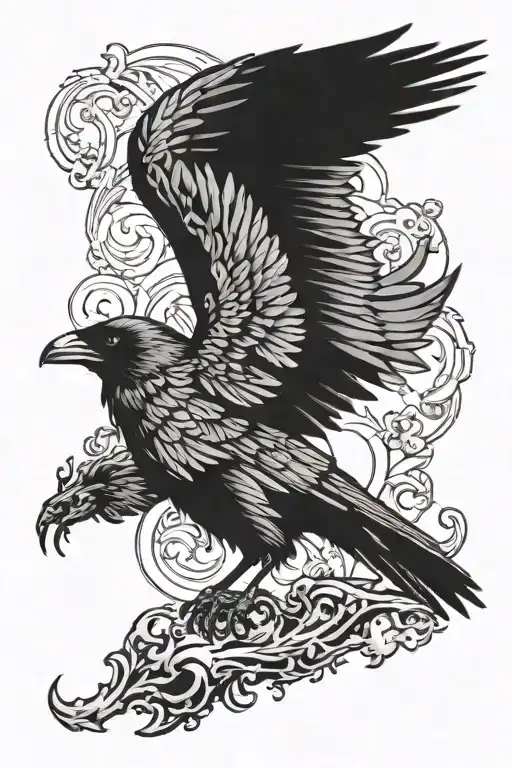 Huginn Raven Fight Stance