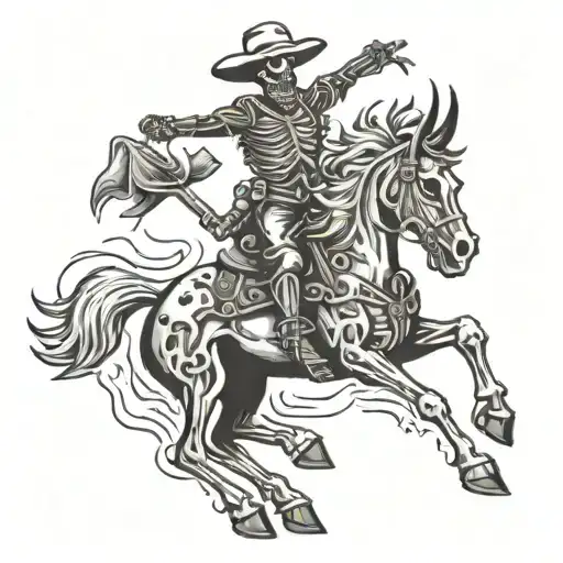 Deamon Skeleton Riding Skeleton Bucking Bronco